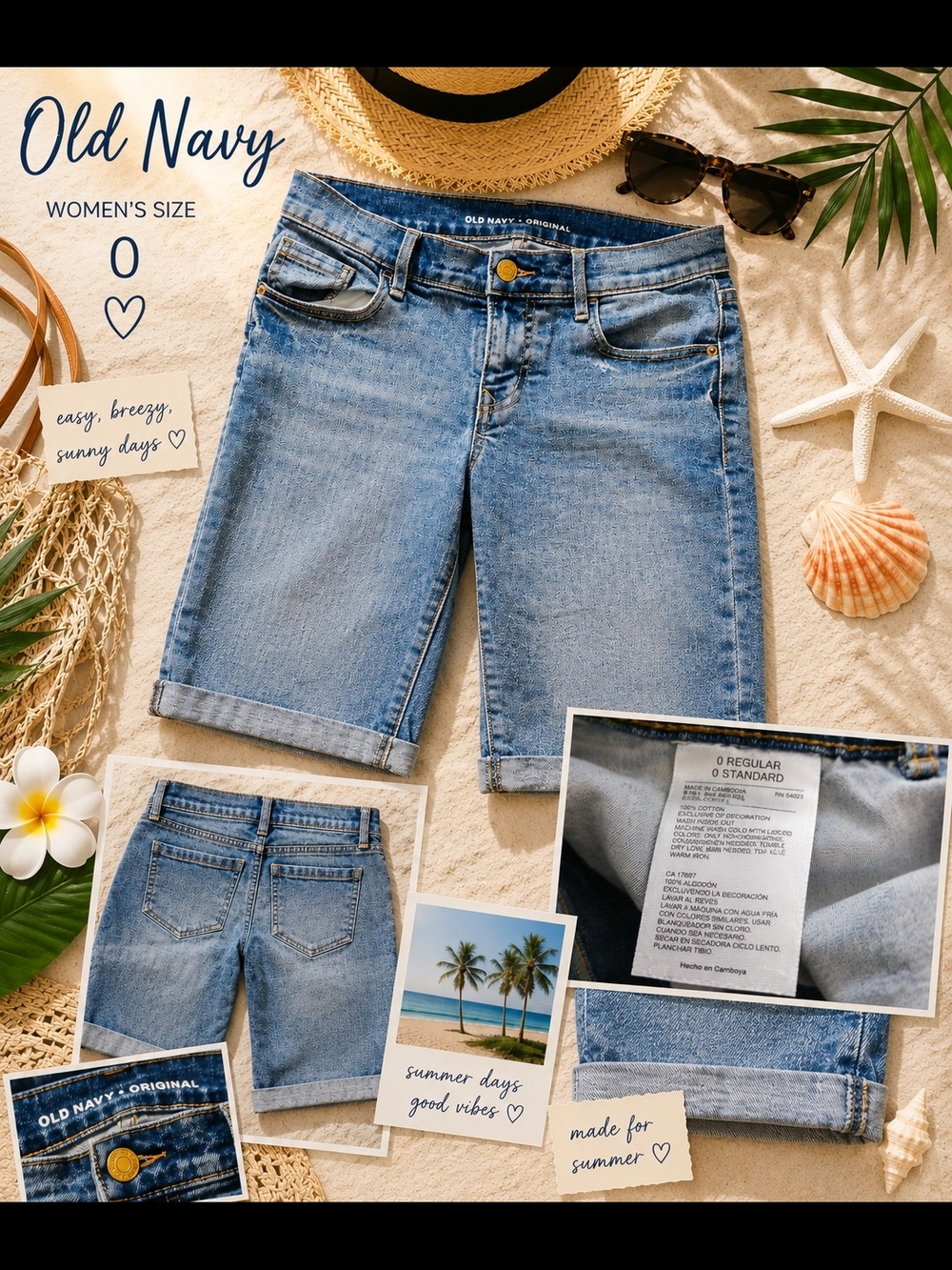 Old Navy Light Blue Denim Bermuda Shorts - Women's